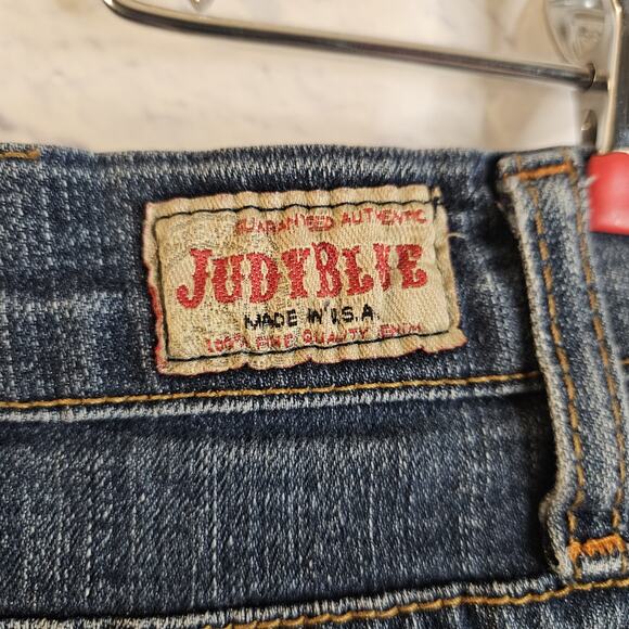 Judy Blue Jeans Women's Size 5 Mid Rise Button Fly Skinny Stretch Made in USA - Picture 6 of 8